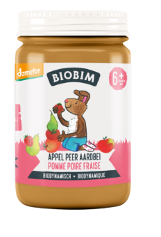 Fruithapje Appel Peer Aardbei 6+